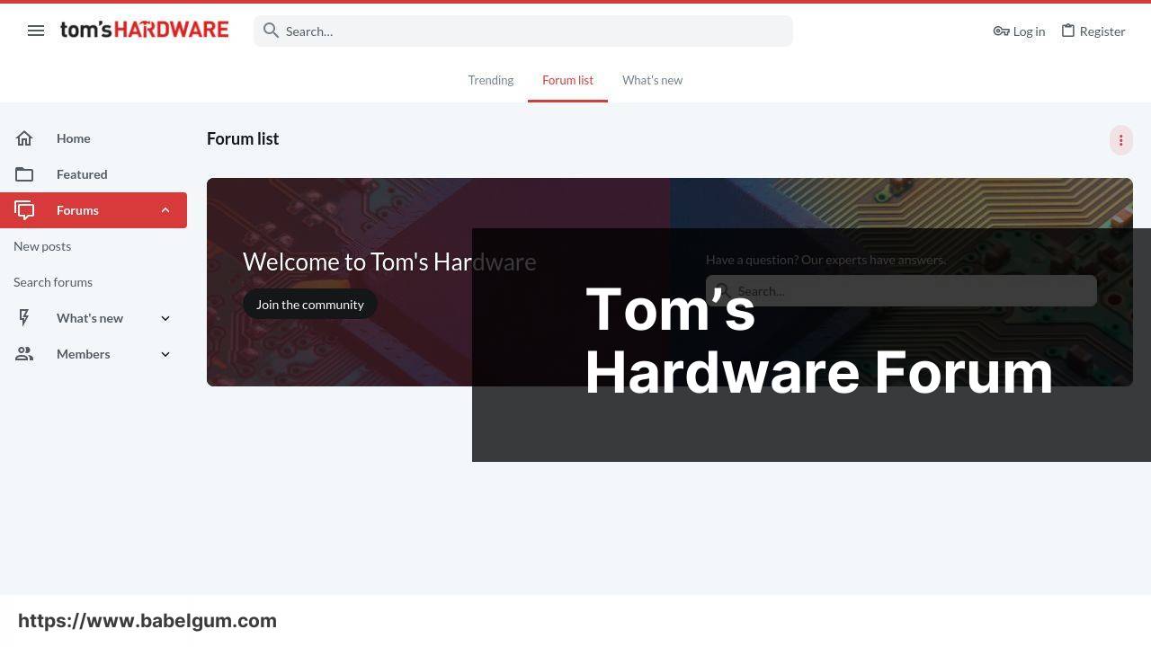 https://forums.tomshardware.com/ screenshot