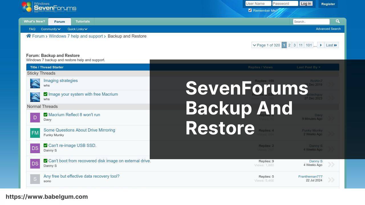 https://www.sevenforums.com/backup-restore/ screenshot